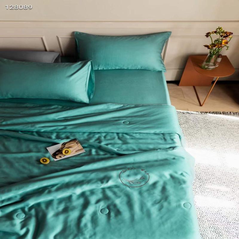 ensembles de lit en soie de couleur pure